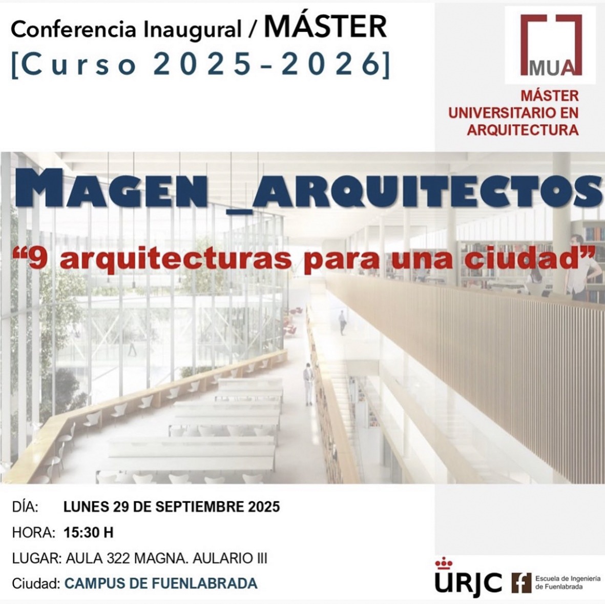 Conferencia inaugural del Máster MUA de la Universidad Rey Juan Carlos ...